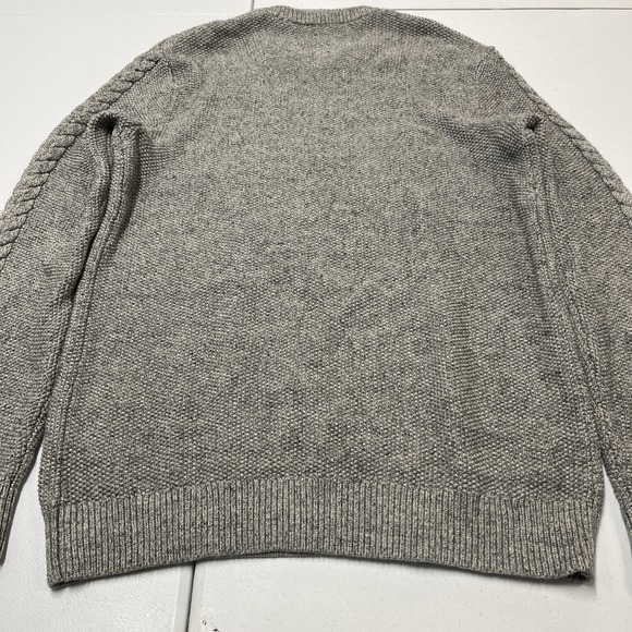 Gap Sweater Mens XLT Gray Cable Knit Oversized Crew Neck Pullover Preppy Casual - Picture 10 of 10